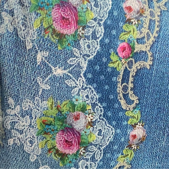 MICHAL NEGRIN blue white pink floral print stretch sleeveless tank mini dress - Picture 5 of 9